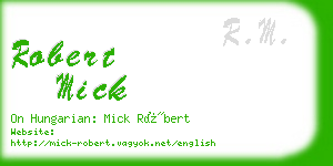 robert mick business card